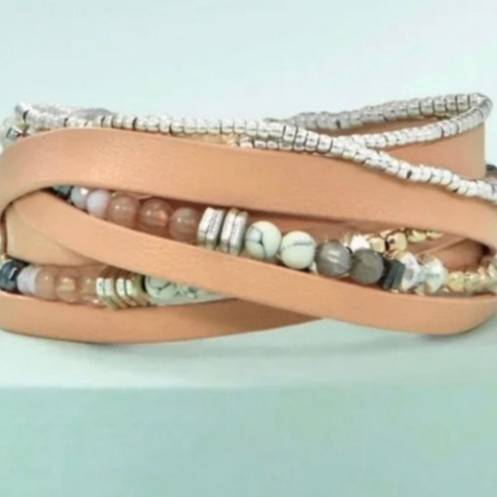 Stella & Dot Yves Wrap Bracelet Blush